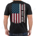 Add Your Text, Proud Your Name, US Flag Personalized Patriotic Custom T-shirt