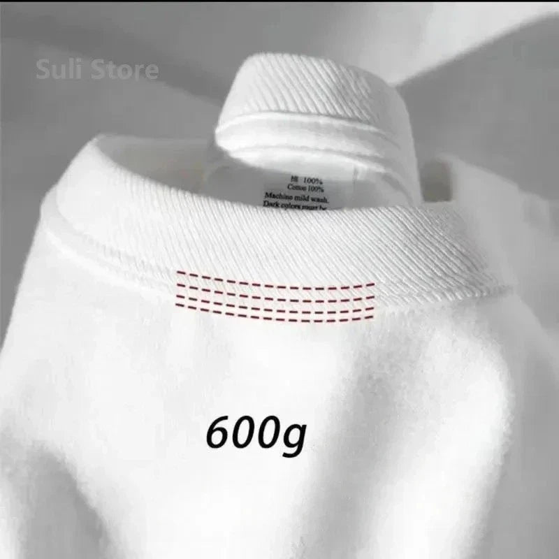 Ultra Heavyweight 600gsm Cotton T-Shirt Men's Premium Thick Plain Oversized Tee