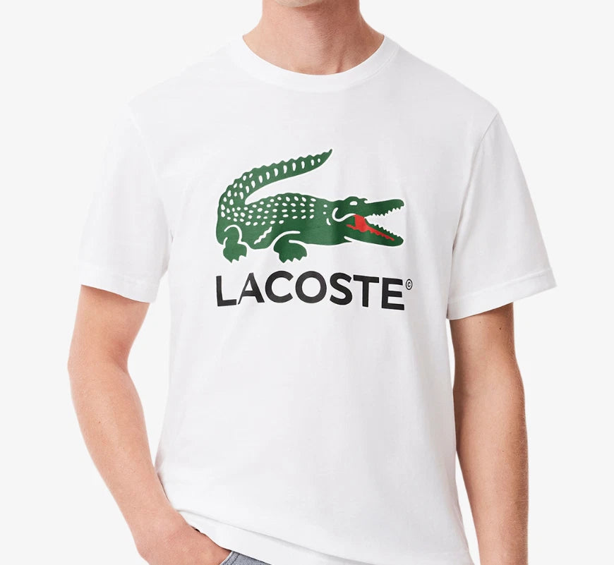 Lacoste Men's Signature Print Cotton Jersey Short Sleeve Crewneck T-Shirt