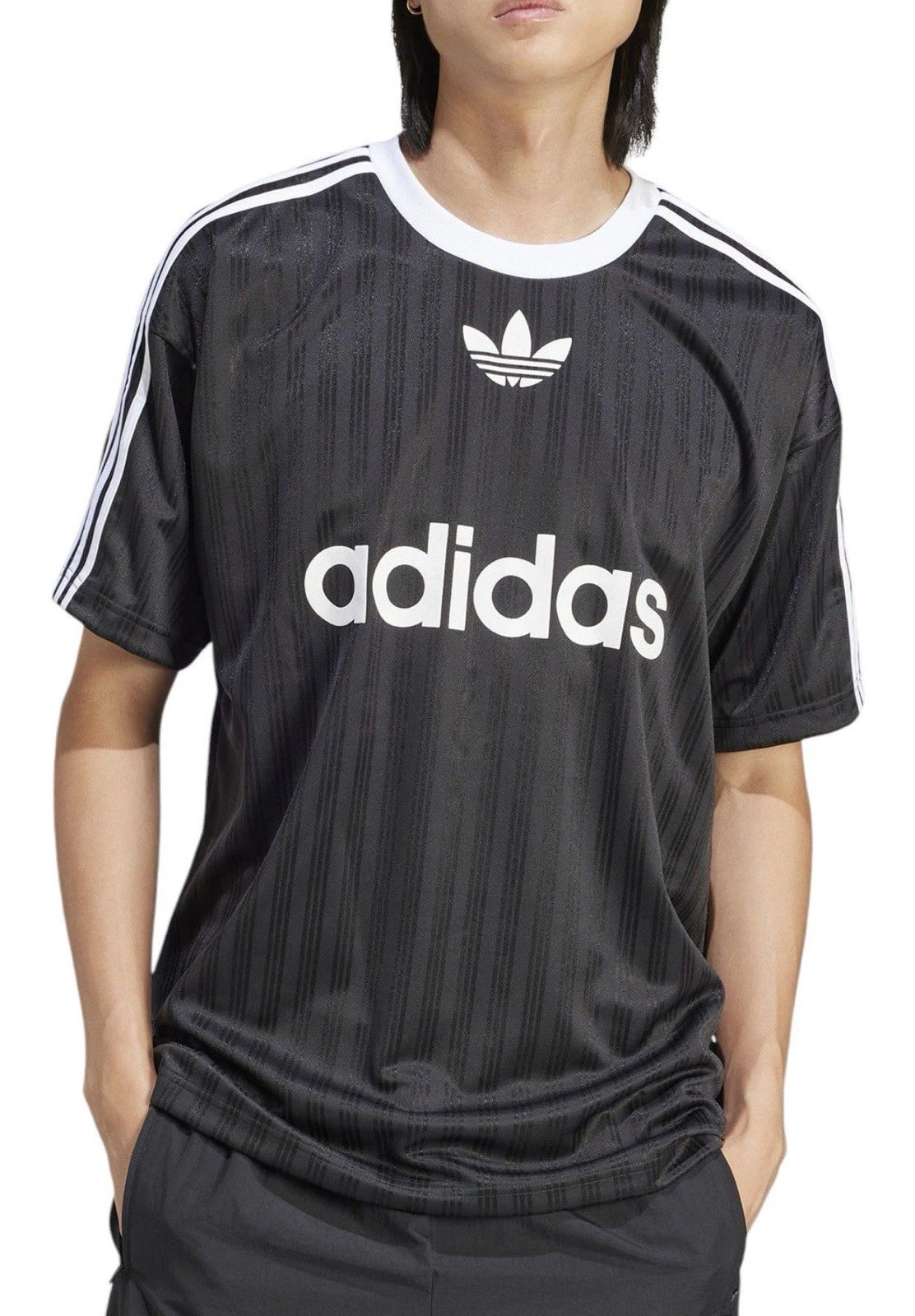 NEW MEN'S ADIDAS ORIGINALS TREFOIL POLY TEE SHIRT SIZE Large  Black  IU2341