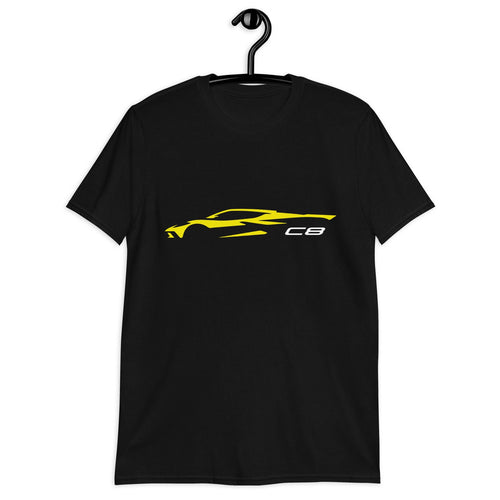 2023 vette C8 Outline Silhouette Accelerate Yellow 8th Gen Vette Gift T-Shirt