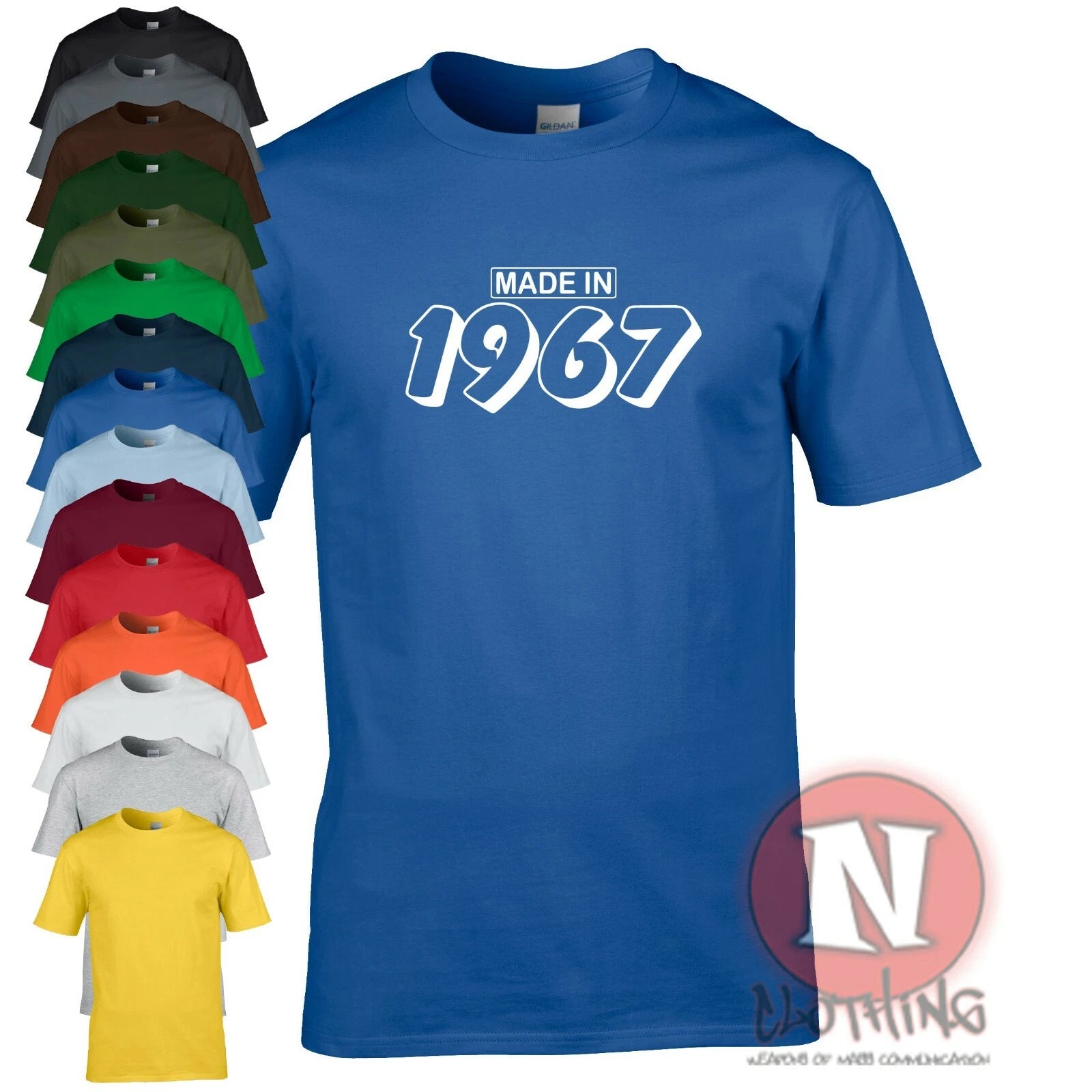 Made in 1967 t-shirt birthday celebration present gift funny party Teeshirt