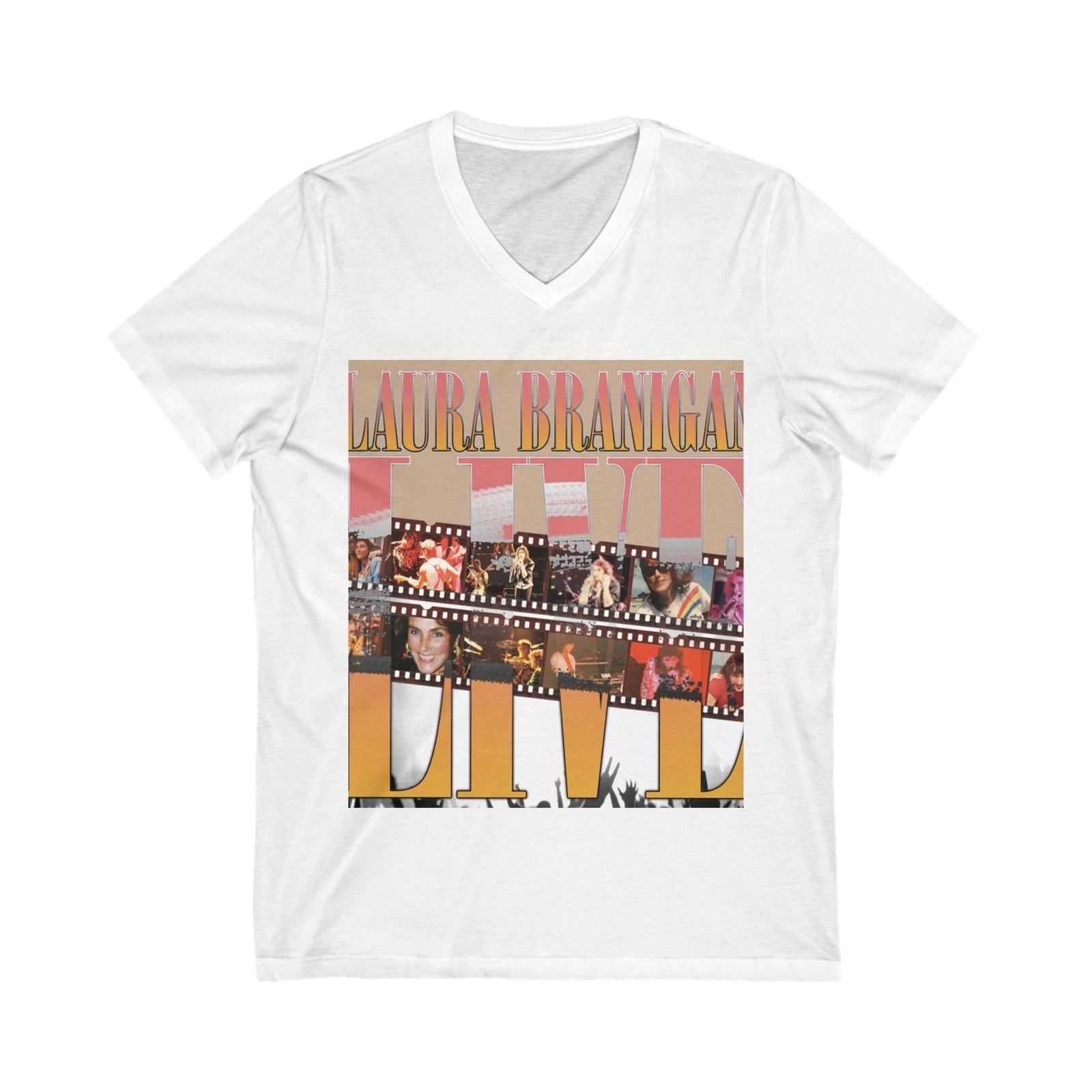 Laura Branigan Live! Album Unisex Jersey Short Sleeve V-Neck Tee