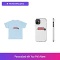 Custom Bulldog Paw Print Gift Set Shirt Phone Case Personalized Pet Name Bundle