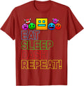 Eat Sleep Dash Repeat Video Game Geometry Video Gamer Lover T-Shirt