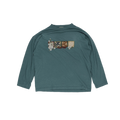 NAF Men's Teal Crew Neck Long Sleeve Cotton T-Shirt Size M