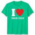 Personalised I Love T-Shirt I Heart Custom Valentines Day Gift Men Women Tee