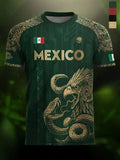 Mexico Aztec Eagle Heritage Jersey Shirt Fitted Casual Clothing Men Top