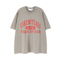 Arch Letter Graphic T-Shirt Unisex Oversized Grey Cotton Casual Streetwear Tee