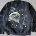 Bald Eagle Vintage Sweatshirt Moon Graphic Crewneck, Retro 90s Wildlife