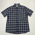 Tom Tailor Men's Navy White Red Plaid Button-Up Shirt L