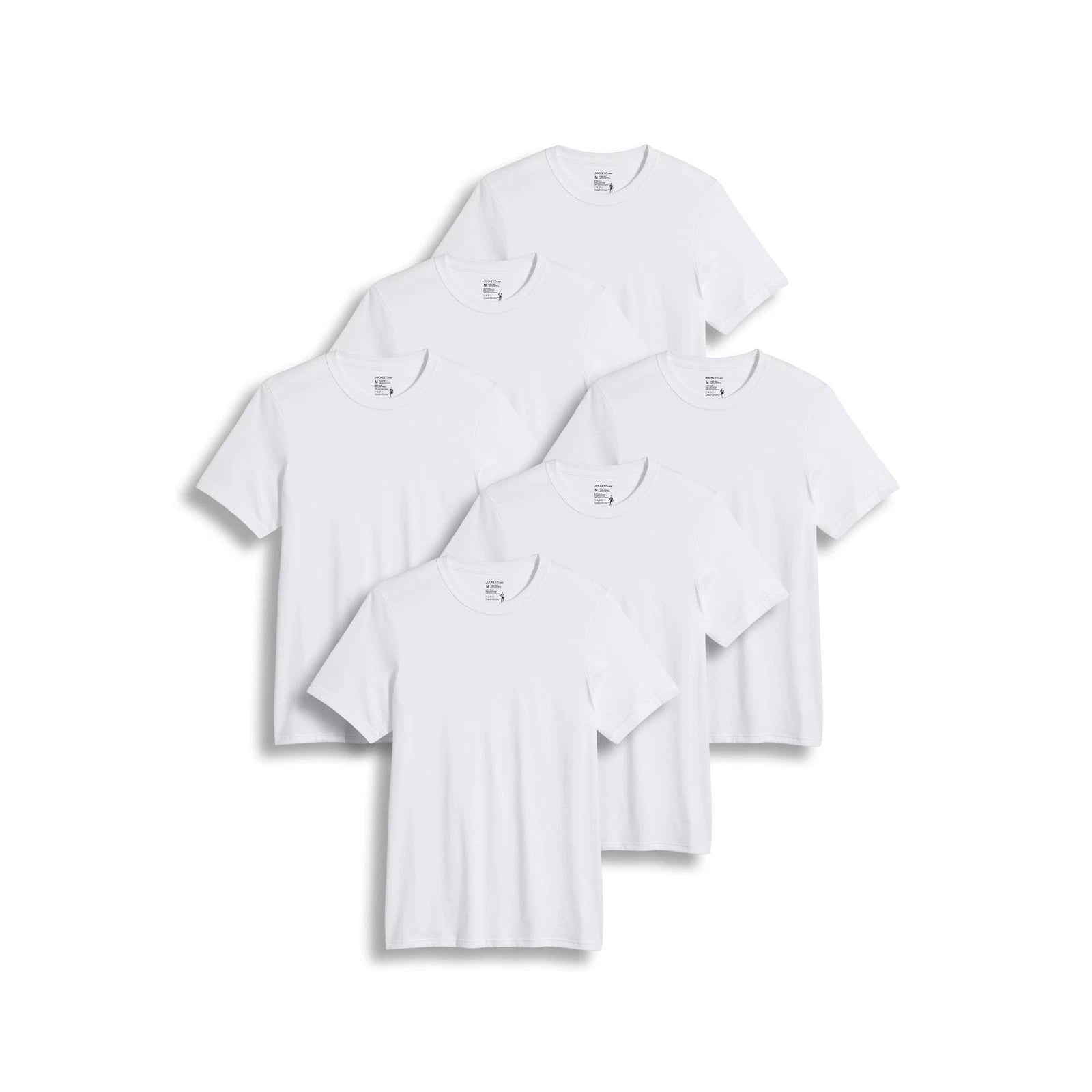 Men's 2XL White Crew Neck Undershirt 6-Pack