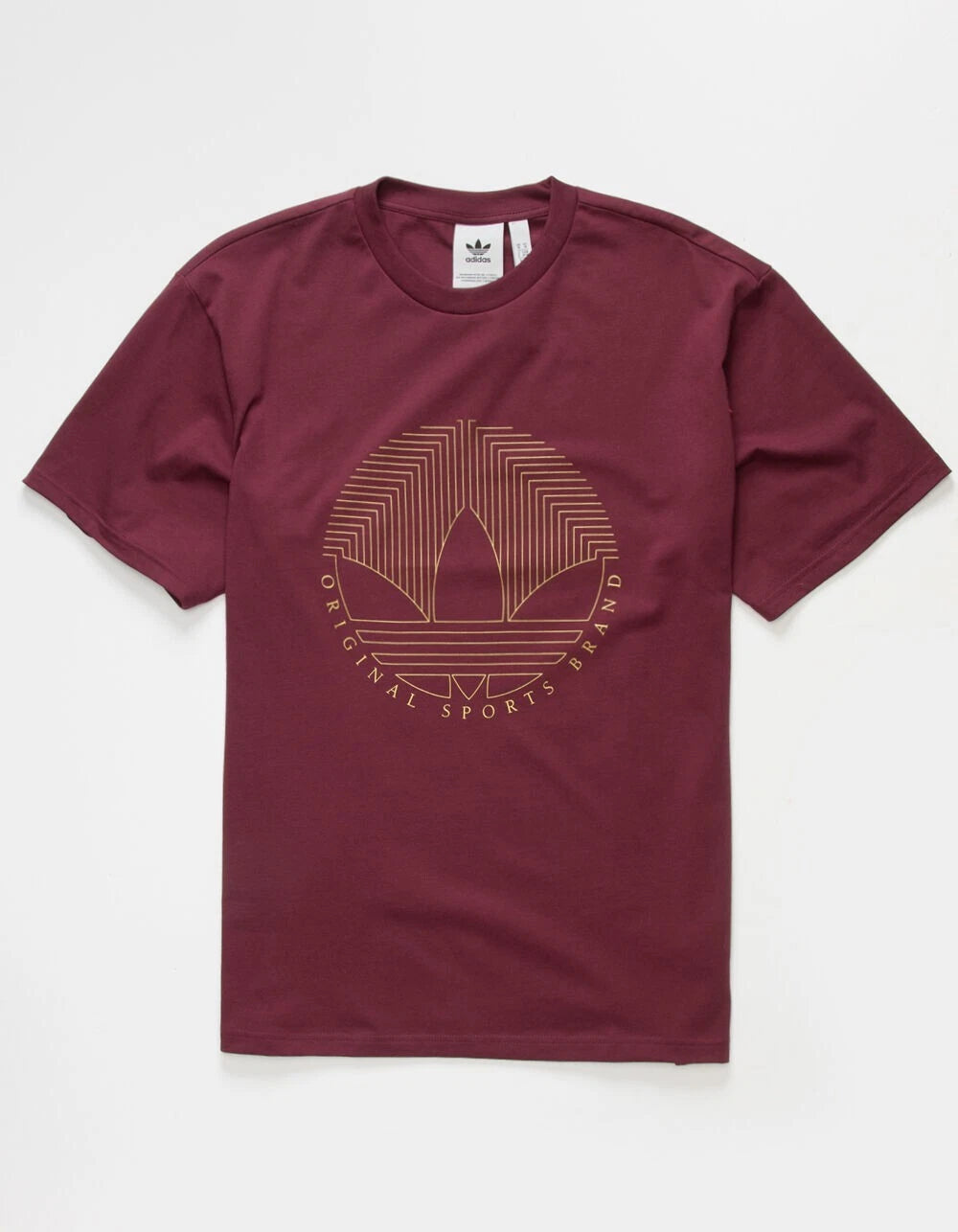 Adidas Originals Deco Trefoil T-Shirt Victory Crimson/Gold Men's Large XL BNWT