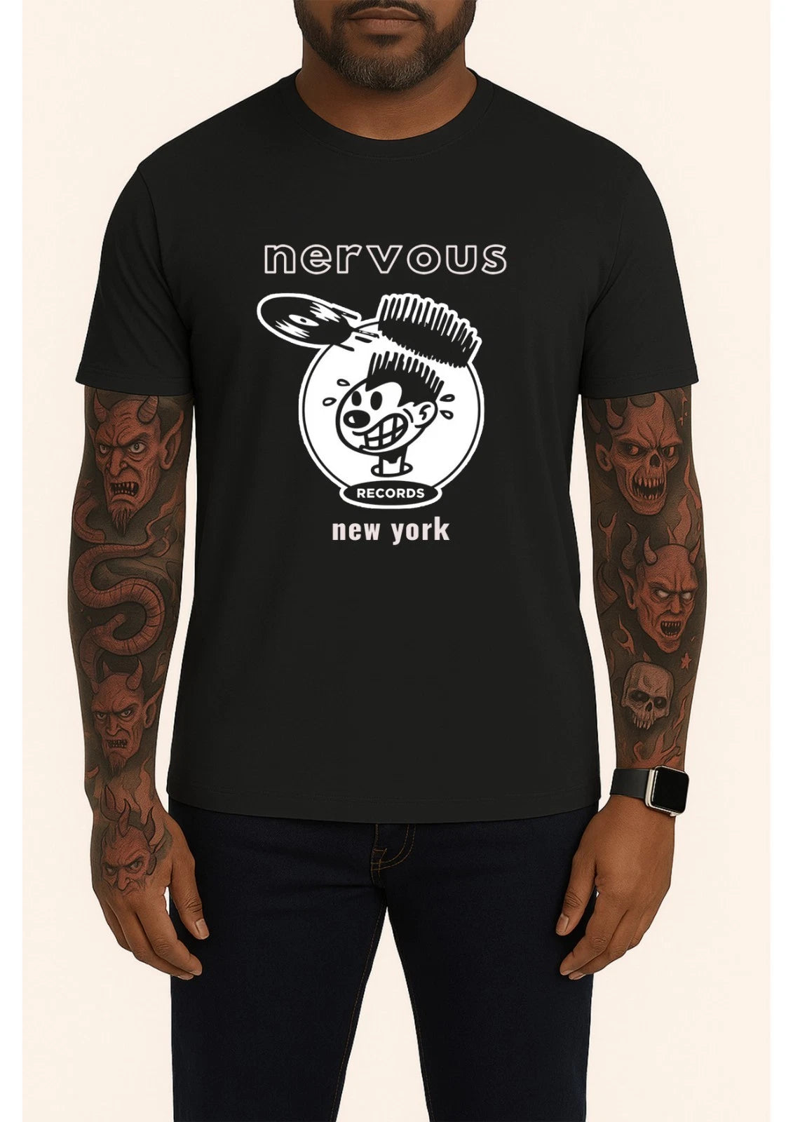 Nervous Records NYC T-Shirt – Classic DJ Label Tee – Vintage Style Unisex
