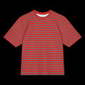 Oversized red striped cotton t-shirt
