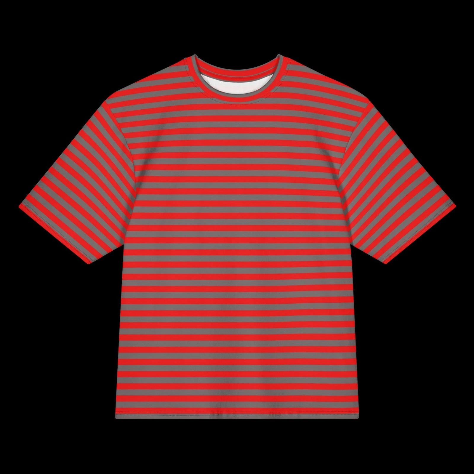 Oversized red striped cotton t-shirt