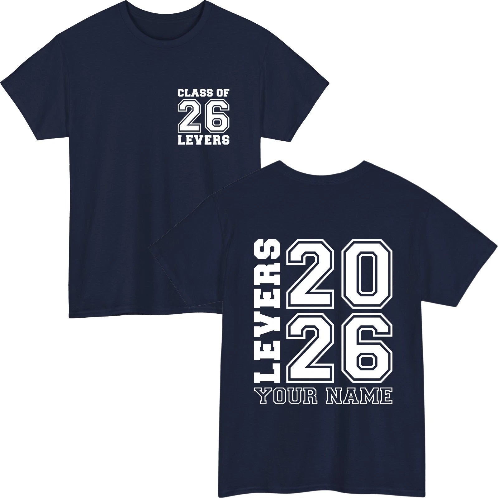 Class Of 2026 Custom Name T-Shirt | Leavers School Shirt Graduate Gift Tee Top