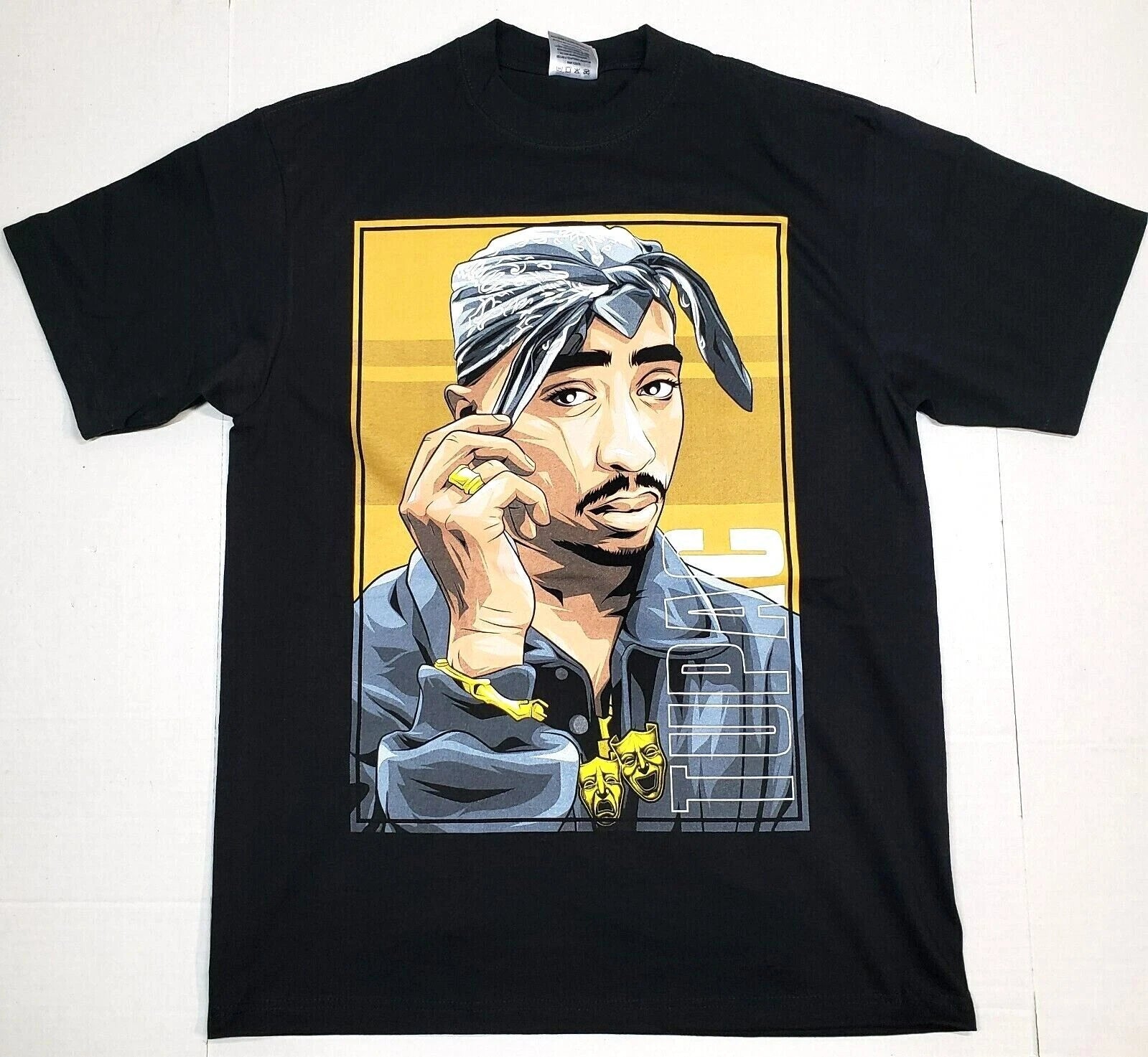 TUPAC SHAKUR T-shirt 2Pac Urban Streetwear Hip Hop Rap Men's Tee Black New