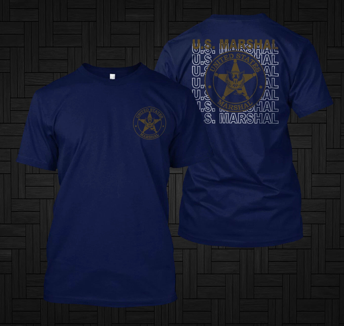 U.S. Marshal Police Military Special Force  - Custom front and back t-shirt tee