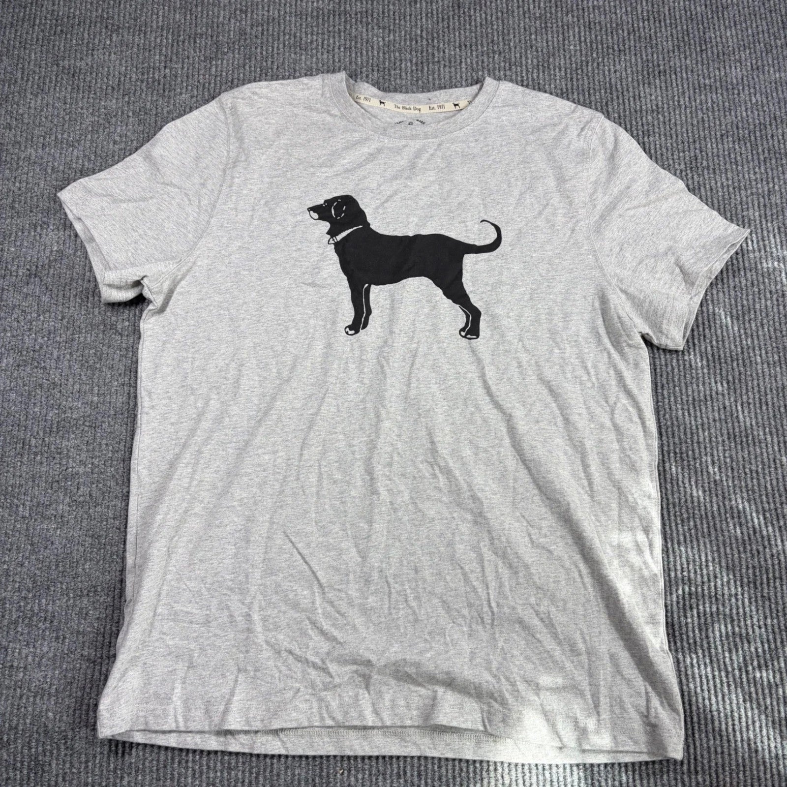 The Black Dog Mens Classic Collection Graphic T-Shirt Gray Large 2025 Logo