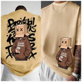 Men’s Cartoon Graphic T-Shirt Streetwear Graffiti Print Breathable Casual Top