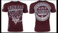 AMERICAN FIGHTER Burgundy WISCONSIN Athletic Graphic T-shirt NWT