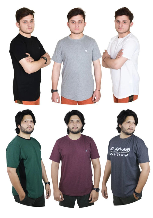 3/6 PK Men T Shirt Crew Neck T-Shirt for Men Tops Shirt Tee Shirt Short Sleeve