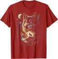 Wolf Howling Moon Forest Nature Wildlife Lovers Animal Men T-Shirt