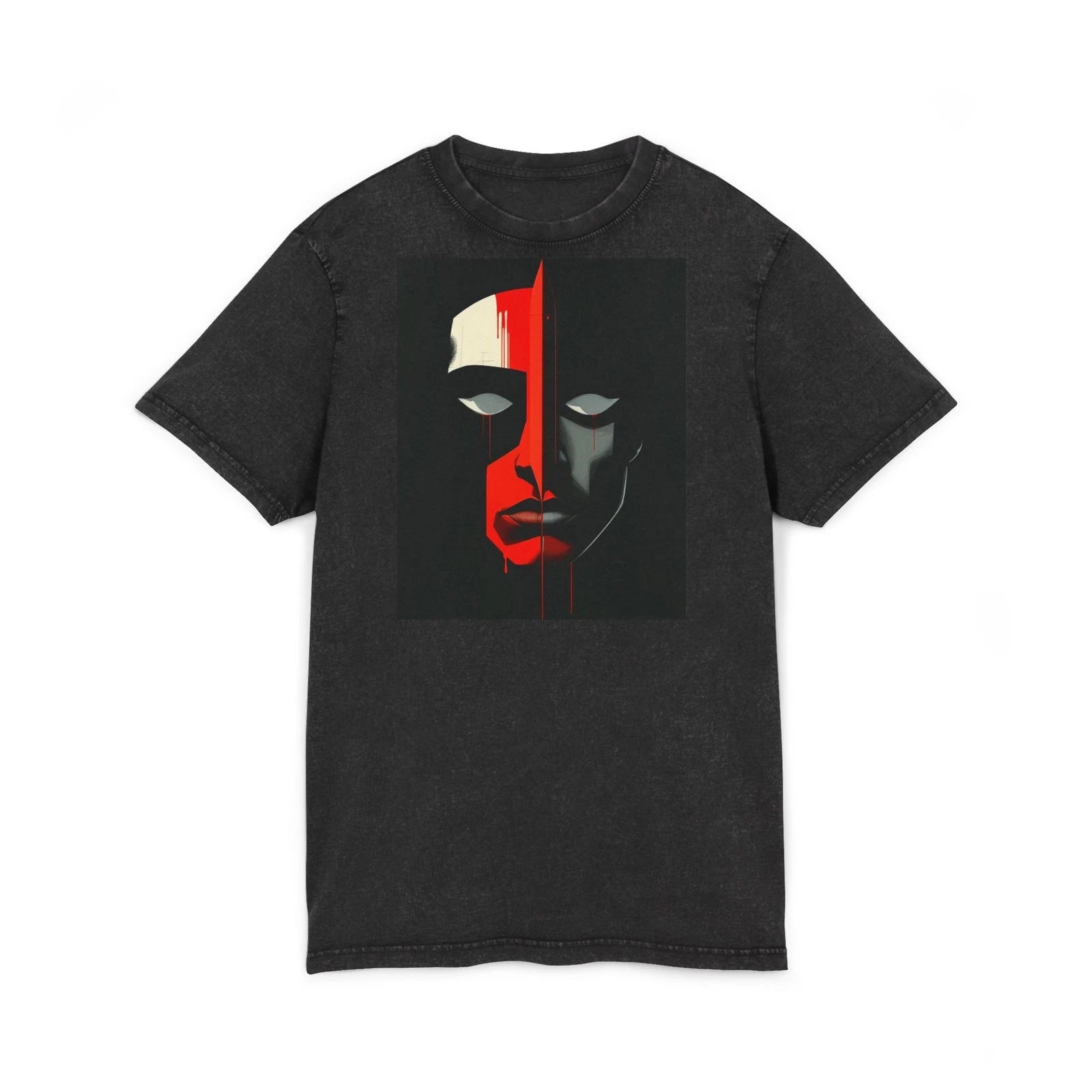 SURREAL ART PORTRAIT original t-shirt Acid Washed Round Neck Tee shirt