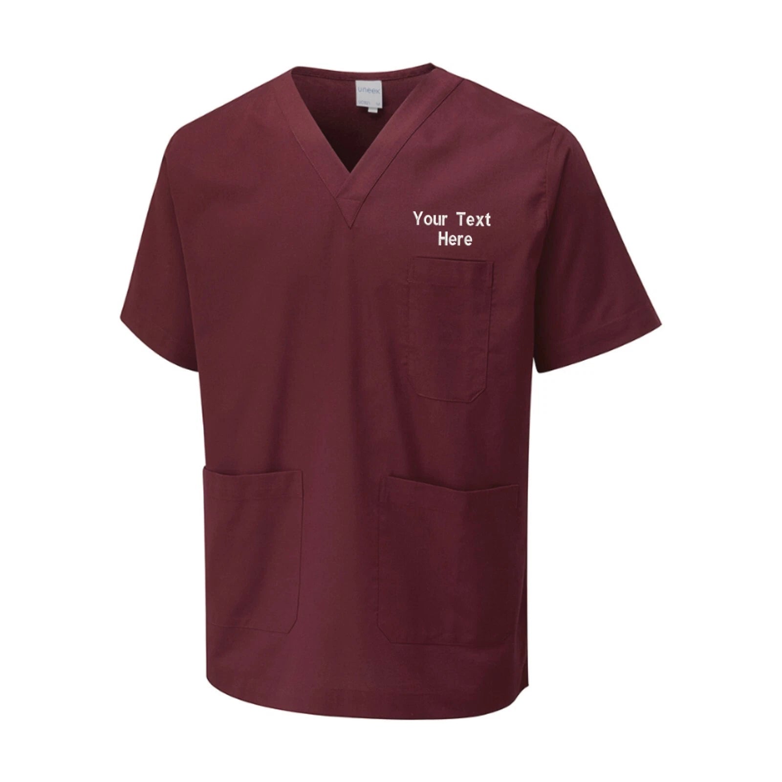 Personalised Custom Embroidered Unisex Scrub Tunic Hospital Work Wear Uniform