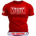 TRUMP VANCE 2028 - Save America T-Shirt USA Flag Sleeve patriot maga 250 S-2XL