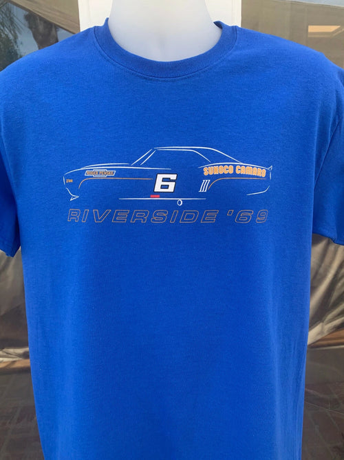 1969 RIVERSIDE RACEWAY SCCA TRANS AM WINNING CAMARO T SHIRT MARK DONOHUE Z/28