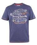 D555 Duke Mens Printed T-Shirt Vintage Cars Navy S M L XL XXL (601132-R)