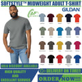 Gildan Softstyle Midweight Adult T-shirt Short Sleeve Plain Cotton GD024