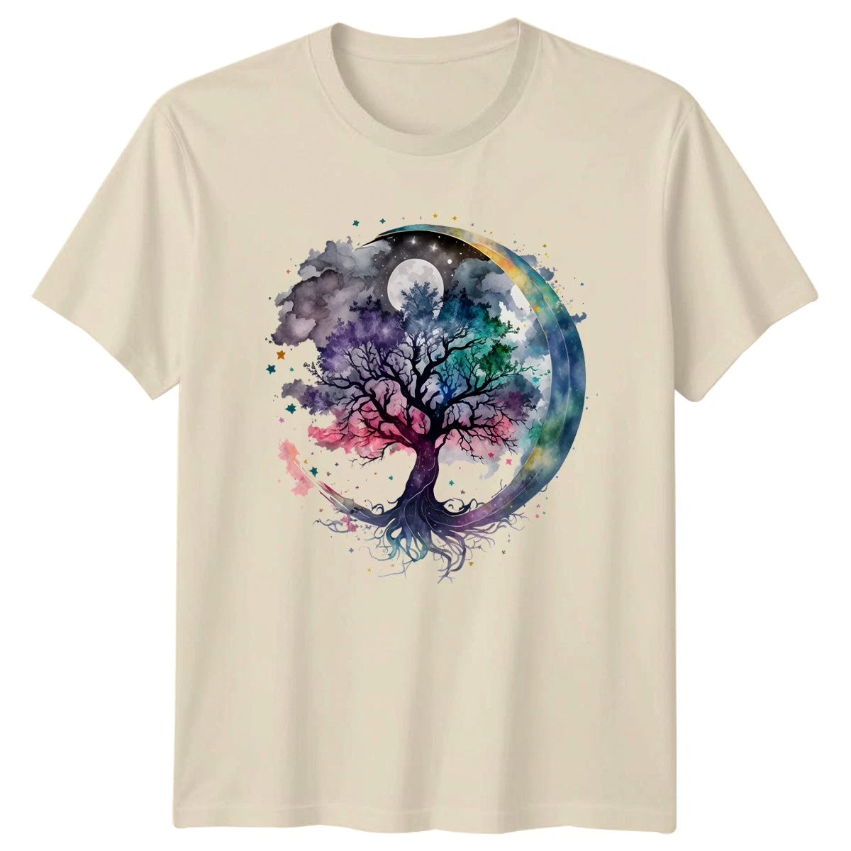 Tree Of Life Moon Watercolor T-Shirt Tree Of Life Nature Gift For Him And Her