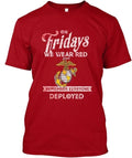 Remember Everyone Veteran Deployed Red T-Shirt Made in the USA Size S to 5XL