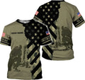 Custom Veteran Army T-Shirt US Military Pride American Flag Vintage