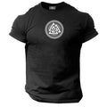 Valknut Shield T Shirt Gym Clothing Bodybuilding Workout Boxing Vikings MMA Top