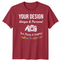 Personalised T-Shirts Your Design Text Photo Graphic Custom Mens Kids Unisex Tee