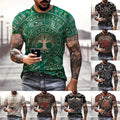 Viking Tattoo 3D Print T-Shirt Men’s Fashion Hip Hop Street Short Sleeve Top