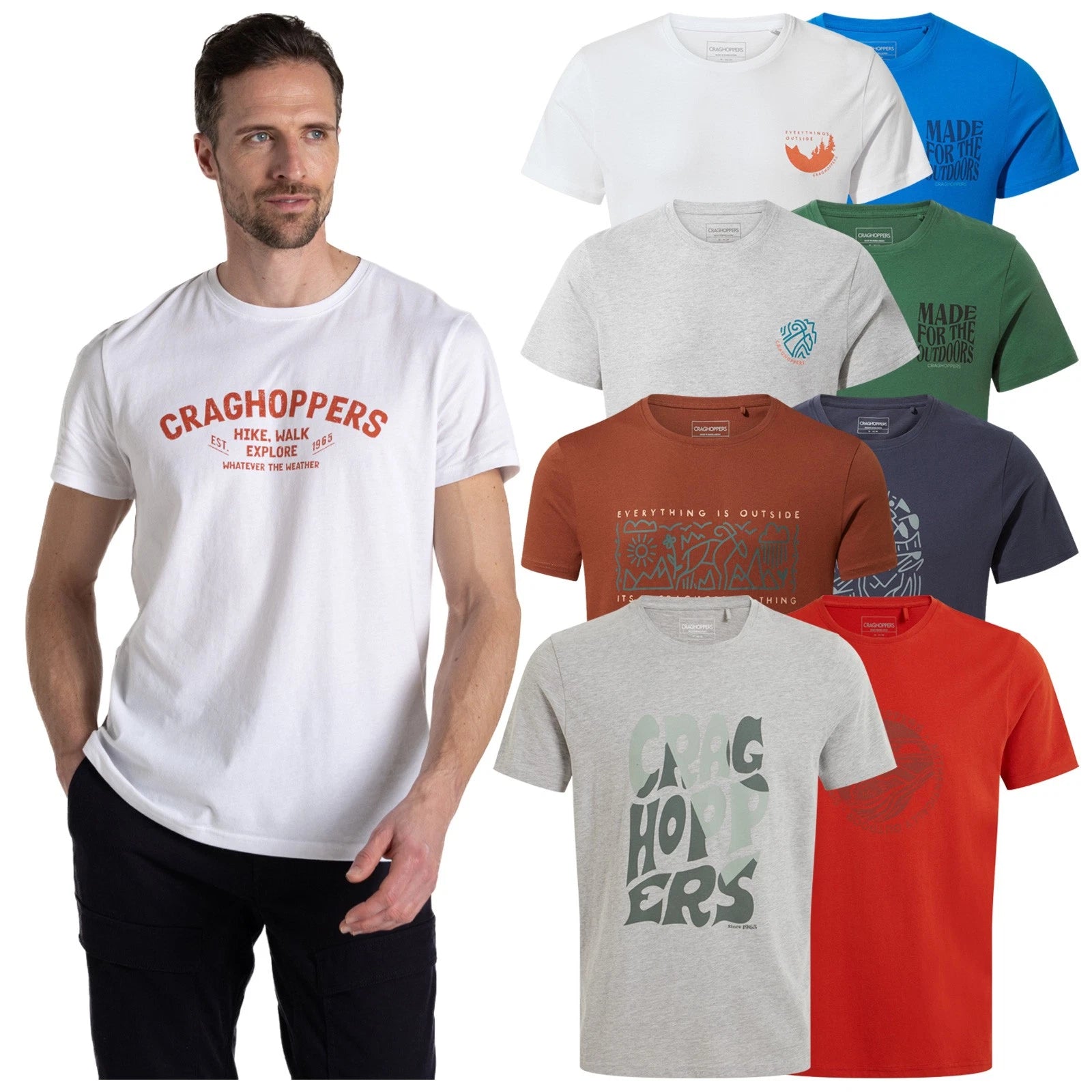 Craghoppers Mens Lucent T-Shirt Short Sleeve Top Tee Slogan Graphic Outdoors