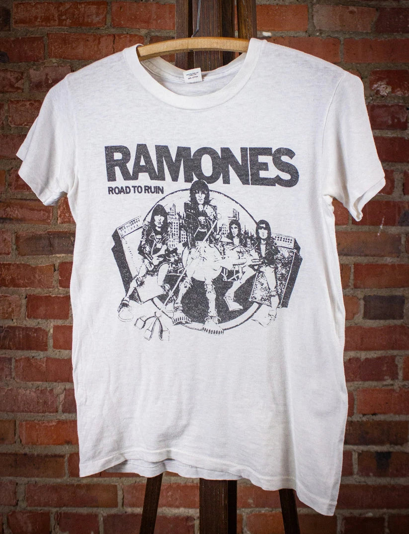 Vintage Ramones Road To Ruin Concert T Shirt 70s White