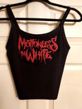 Motionless in white crop top Red Glitter Logo motionless in white tank top