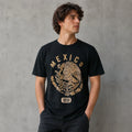 Men T-Shirt Mexico Eagle Graphic Casual Streetwear Black Size XL
