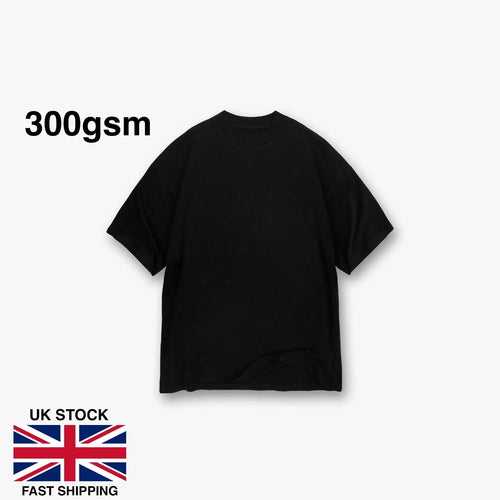 300gsm Black T shirt - Ultra Heavyweight Blank