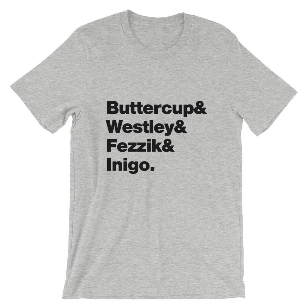 Princess Bride T-Shirt. Black, White, Gray or Red Soft Cotton Movie Tee.