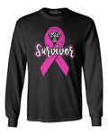I'm A Survivor Long Sleeve Pink Ribbon Breast Cancer Awareness Shirts