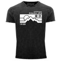 Mens Vintage Shirt Osaka Japan Superiors Mountain Retro Design Print Shirt