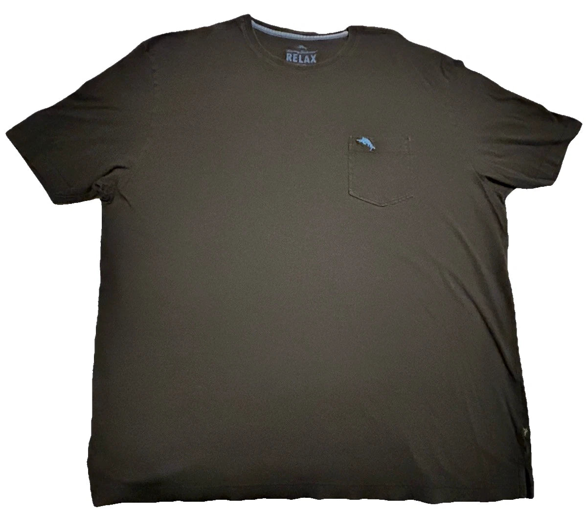TOMMY BAHAMA Men's XL RELAX Pima Cotton Crew Neck Casual Pocket T-Shirt LOGO BLK