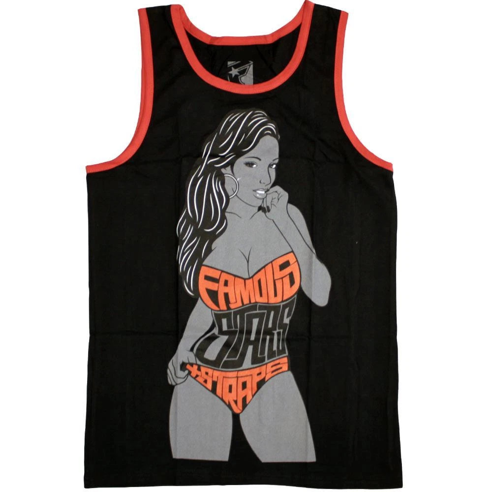 Famous Stars and Straps Shake Ringer Tank Top Black